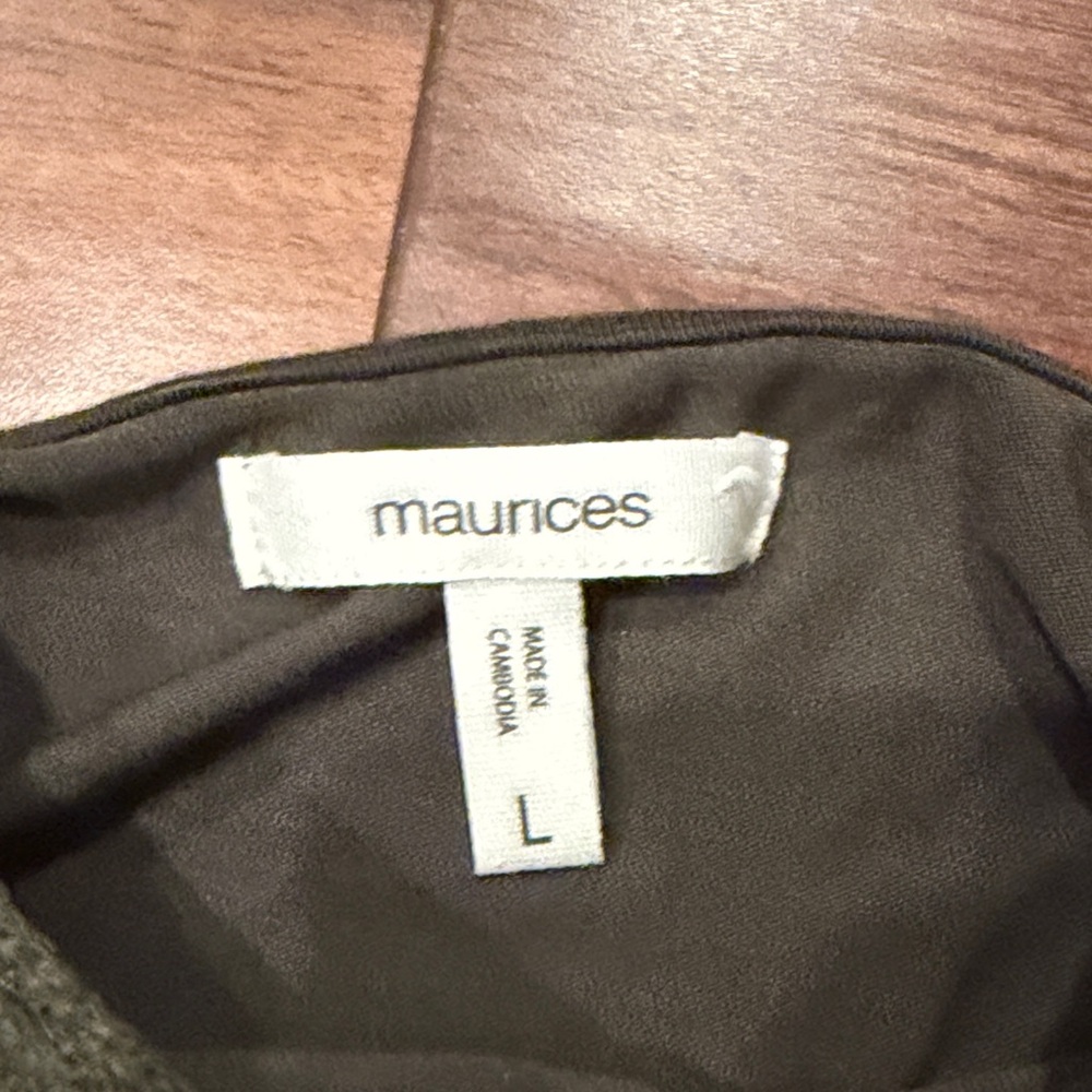 Maurices Olive Crochet Tank Top, Size Large - Picture 3 of 8